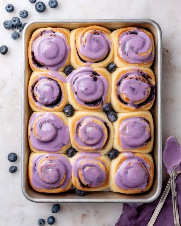 Blueberry Cinnamon Rolls with Blueberry Jam Glaze Recipe