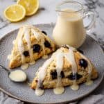 Lemon Glazed Blueberry Scones with Creme Fraiche Recipe