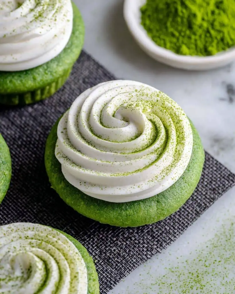 Matcha Latte Cookies with Mascarpone Cream Recipe