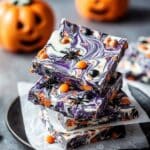 Festive No-Bake Chocolate Bark with Candy Corn, Eyeballs, and Sprinkles Recipe