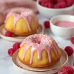 Mini White Chocolate Raspberry Bundt Cakes with Raspberry Chocolate Ganache Recipe