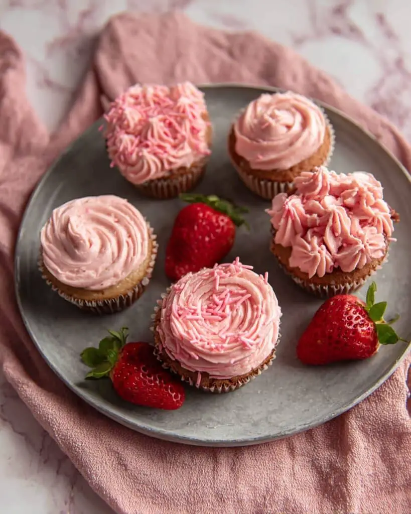 Strawberry Filled Cupcakes with Cream Cheese Frosting Recipe