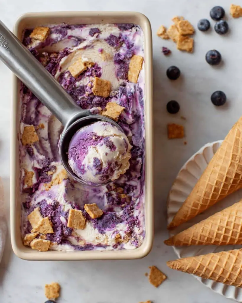 Blueberry Cheesecake Cottage Cheese Ice Cream Recipe