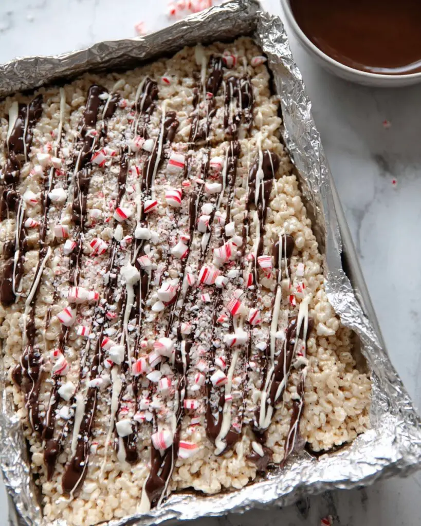 Peppermint Bark Rice Krispie Treats Recipe