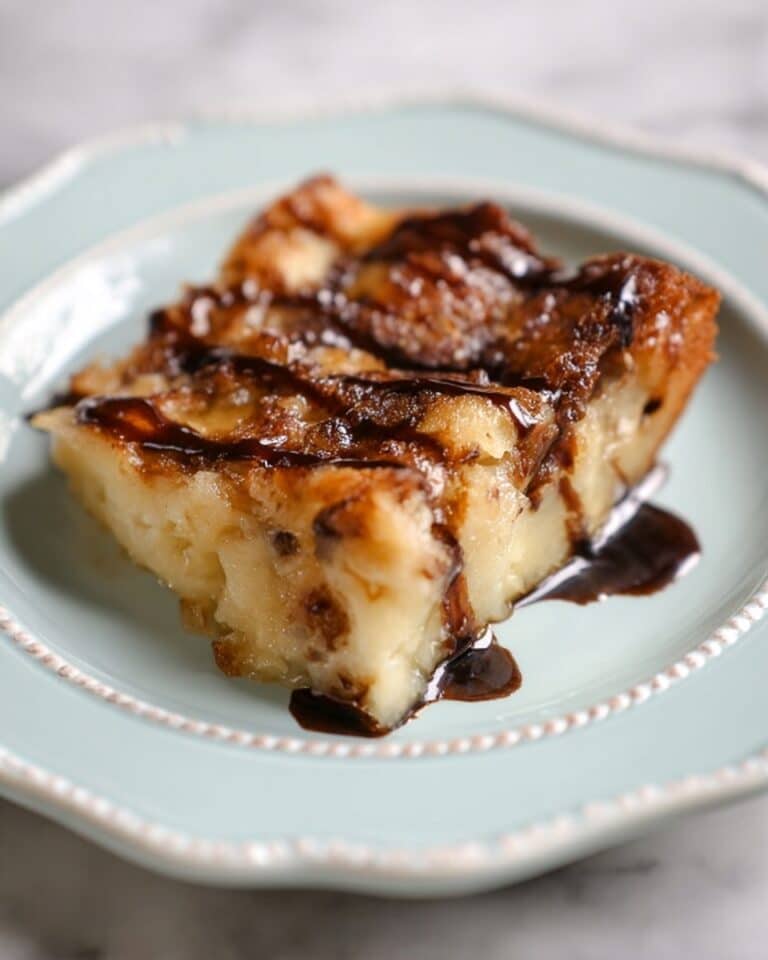 Lemon Bread Pudding with Lemon Cream Sauce and Fig Balsamic Drizzle Recipe