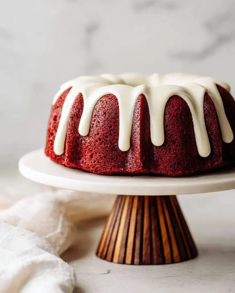 Red Velvet Bundt Cake with Cream Cheese Glaze Recipe