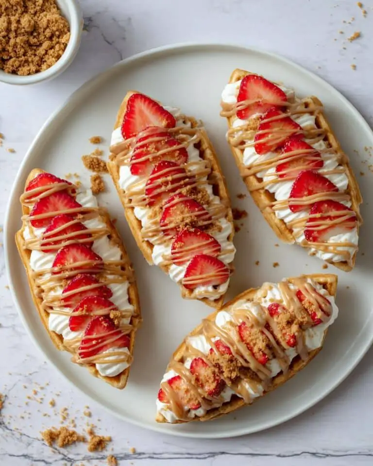 Golden Croffles with Biscoff Whipped Cream & Juicy Strawberries Recipe