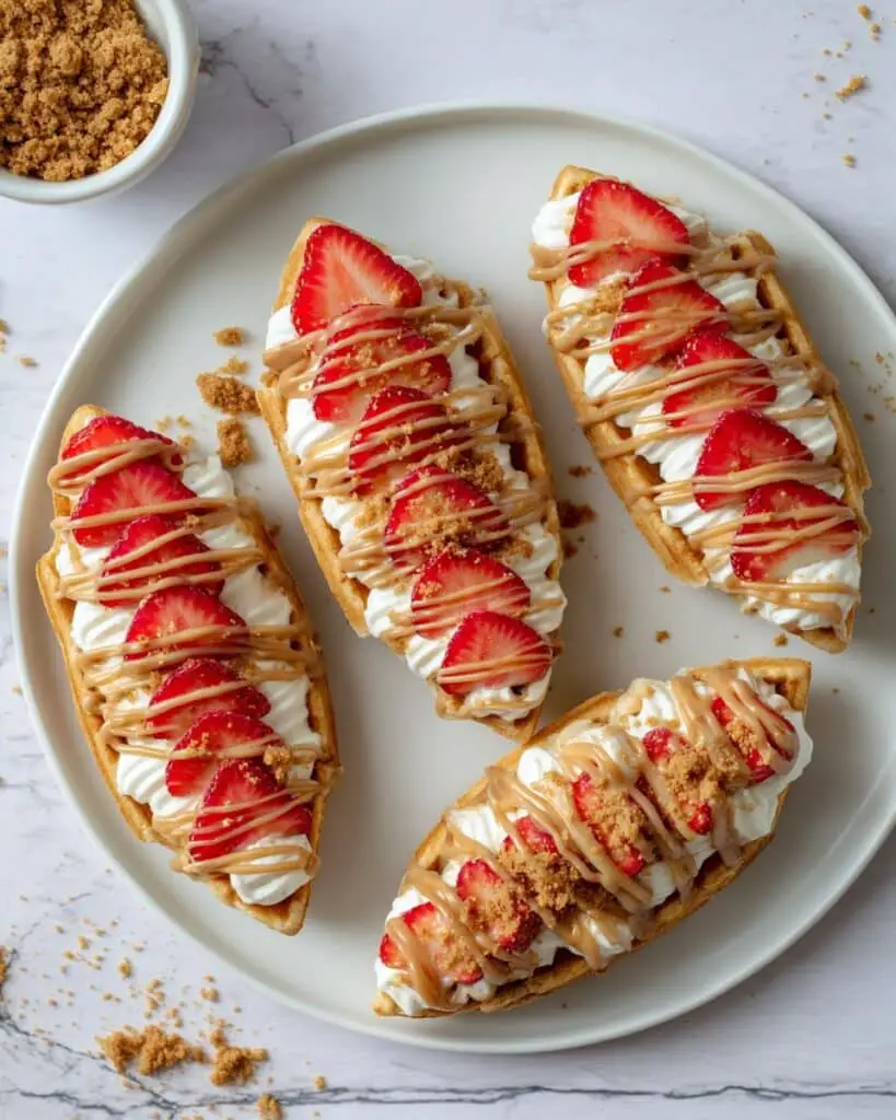 Golden Croffles with Biscoff Whipped Cream & Juicy Strawberries Recipe