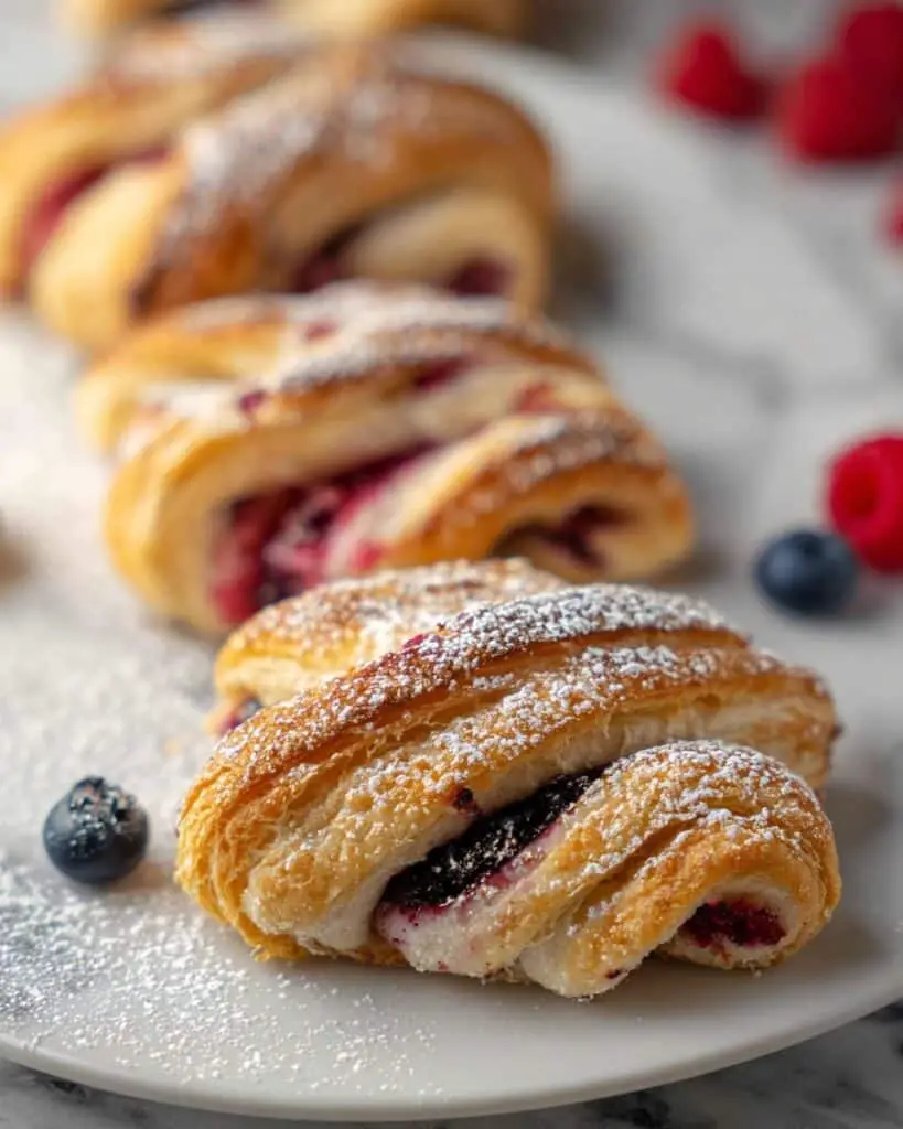 Easy Braided Puff Pastry with Cream Cheese and Berries Recipe