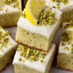 Lemon Pistachio Cake with White Chocolate Buttercream Recipe