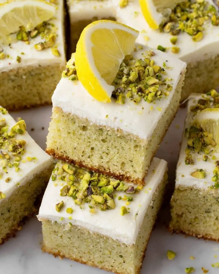 Lemon Pistachio Cake with White Chocolate Buttercream Recipe