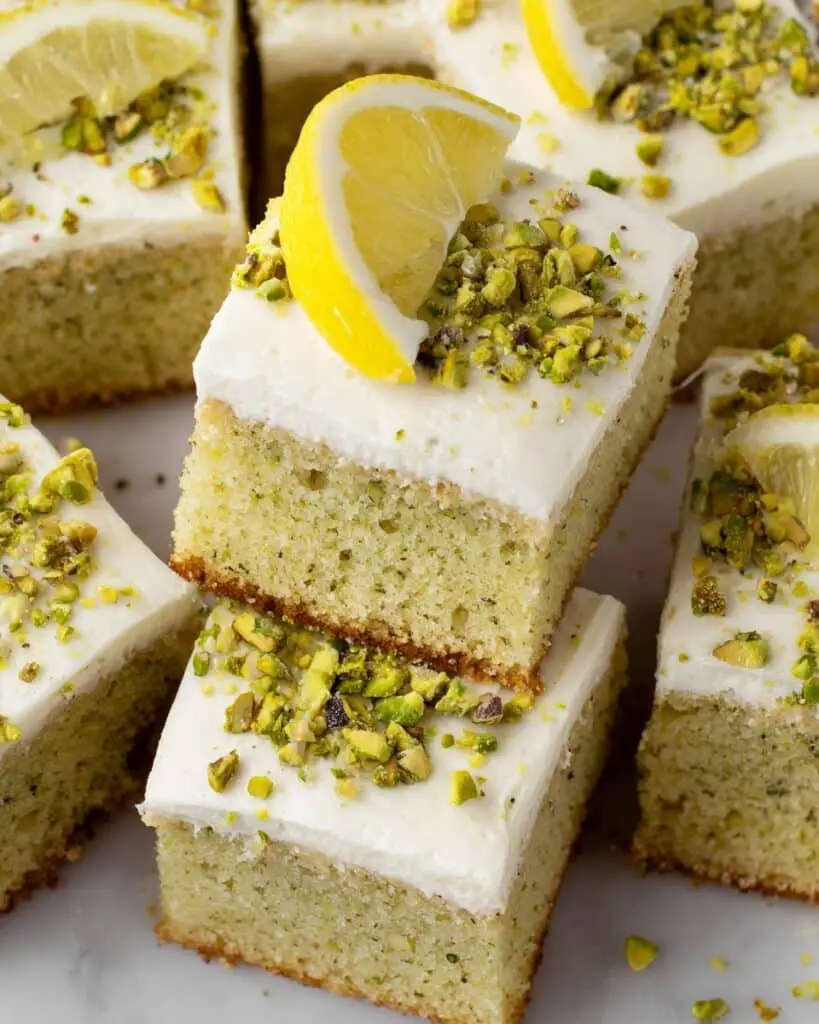 Lemon Pistachio Cake with White Chocolate Buttercream Recipe