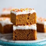 Creamy Pumpkin Bars with Cinnamon-Frosted Topping Recipe