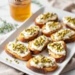 Ricotta Crostini with Honey and Pistachios Recipe