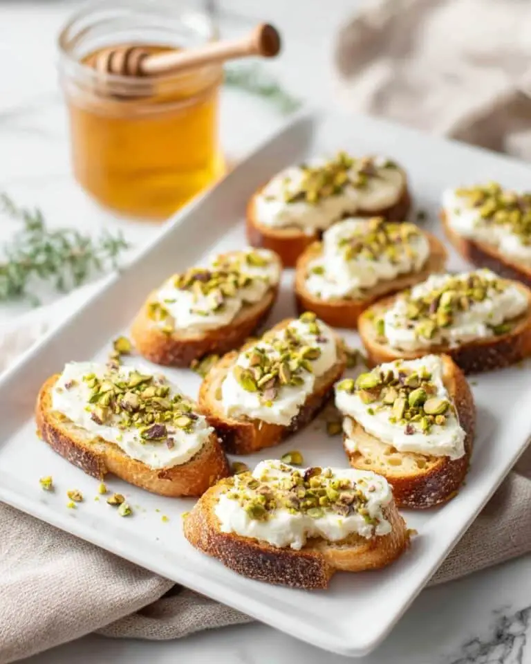 Ricotta Crostini with Honey and Pistachios Recipe