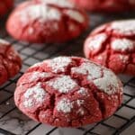 Decadent Fudgy Red Velvet Crinkle Cookies Recipe
