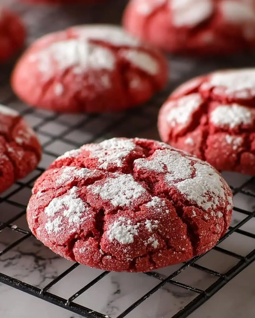 Decadent Fudgy Red Velvet Crinkle Cookies Recipe
