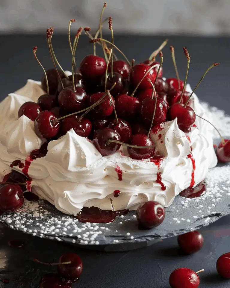 Cherries Jubilee Pavlova