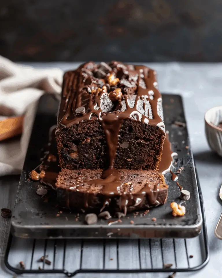 Vegan Chocolate Loaf with Spiced Glaze