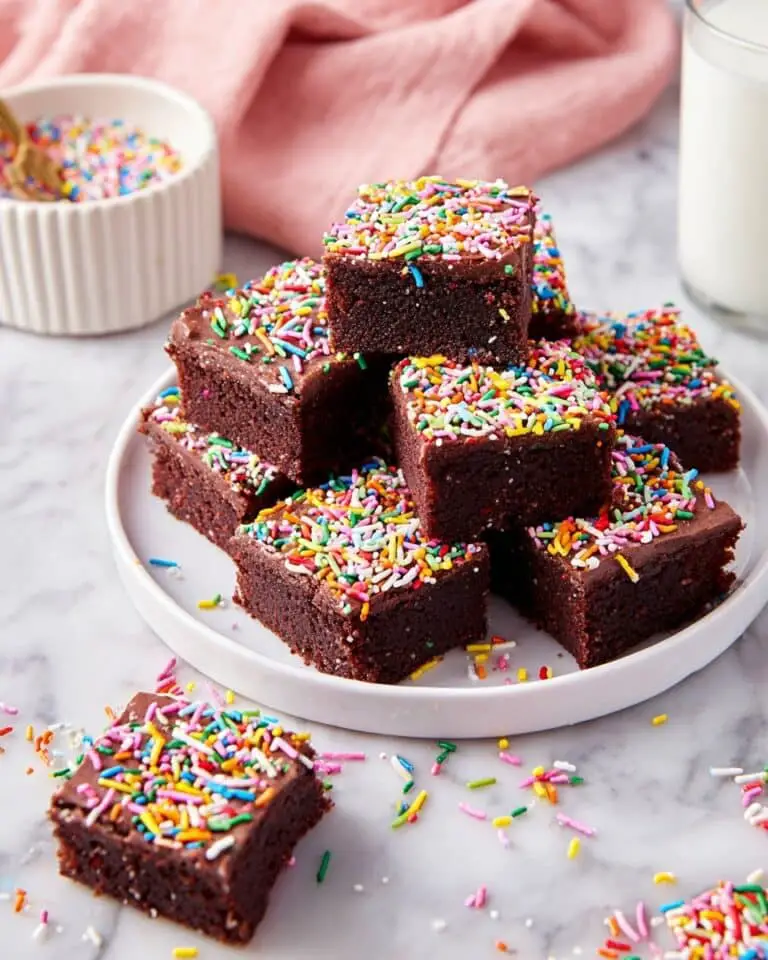 Brownies with Caramel-Toffee Bits and Rainbow Sprinkles Recipe