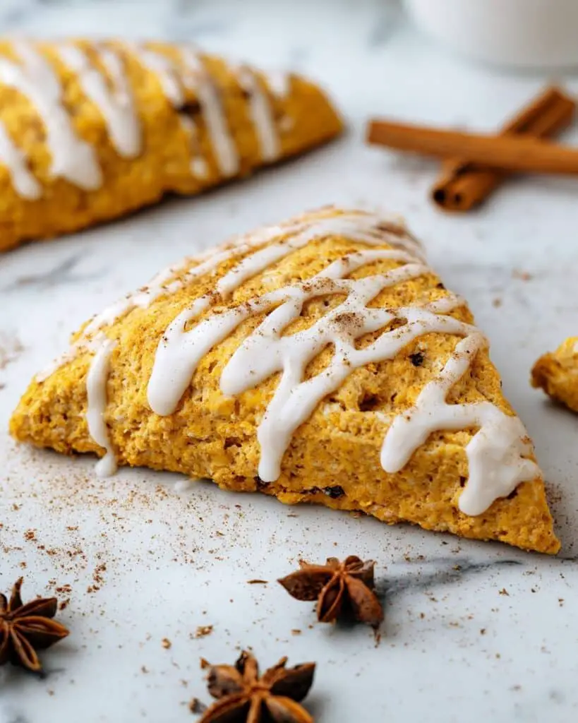 Spiced Pumpkin Scones with Sweet Vanilla Glaze Recipe