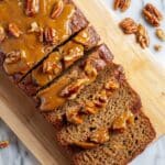 Greek Yogurt Banana Bread with Crunchy Pecan Glaze Recipe