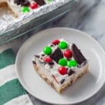 Christmas Sugar Cookie Bars with Oreo and M&M Topping Recipe
