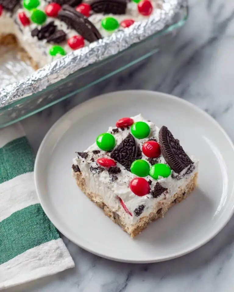 Christmas Sugar Cookie Bars with Oreo and M&M Topping Recipe