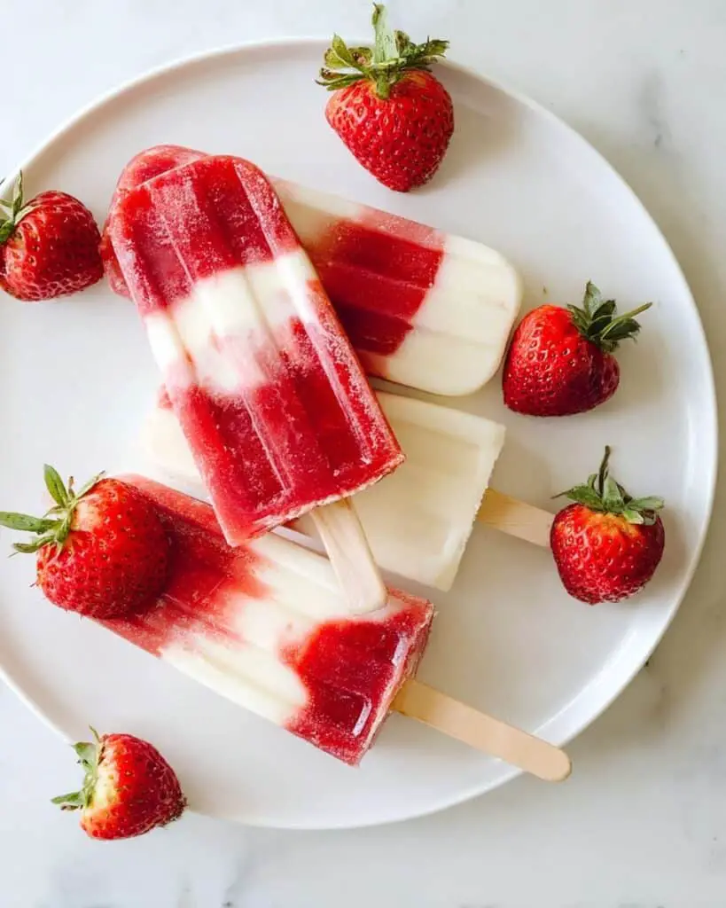 Strawberry Vanilla Popsicles Recipe