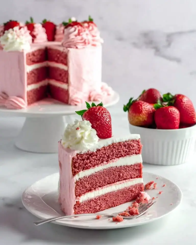 Strawberry Cake with Cream Cheese Frosting Recipe