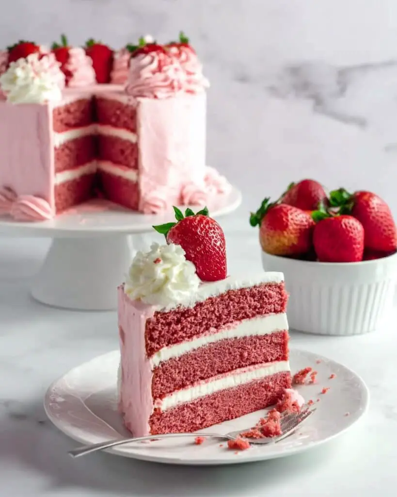 Strawberry Cake with Cream Cheese Frosting Recipe