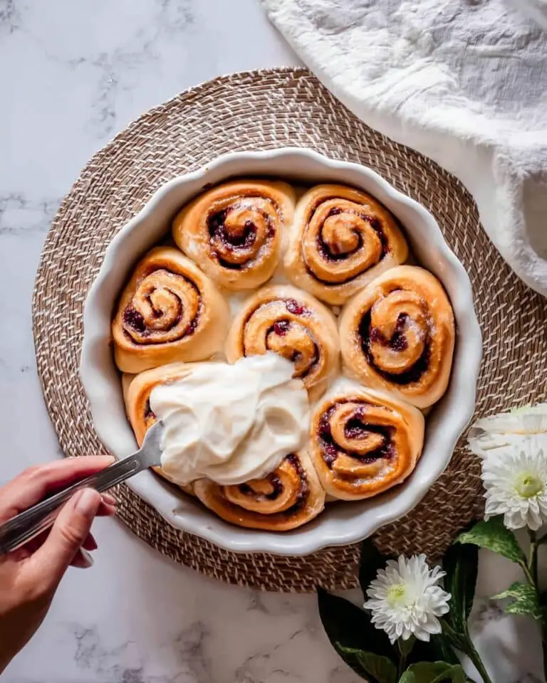 Lavender Berry Sweet Rolls with Lemon Cream Cheese Frosting Recipe