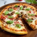 Homemade Pizza with Fresh Dough and Toppings Recipe