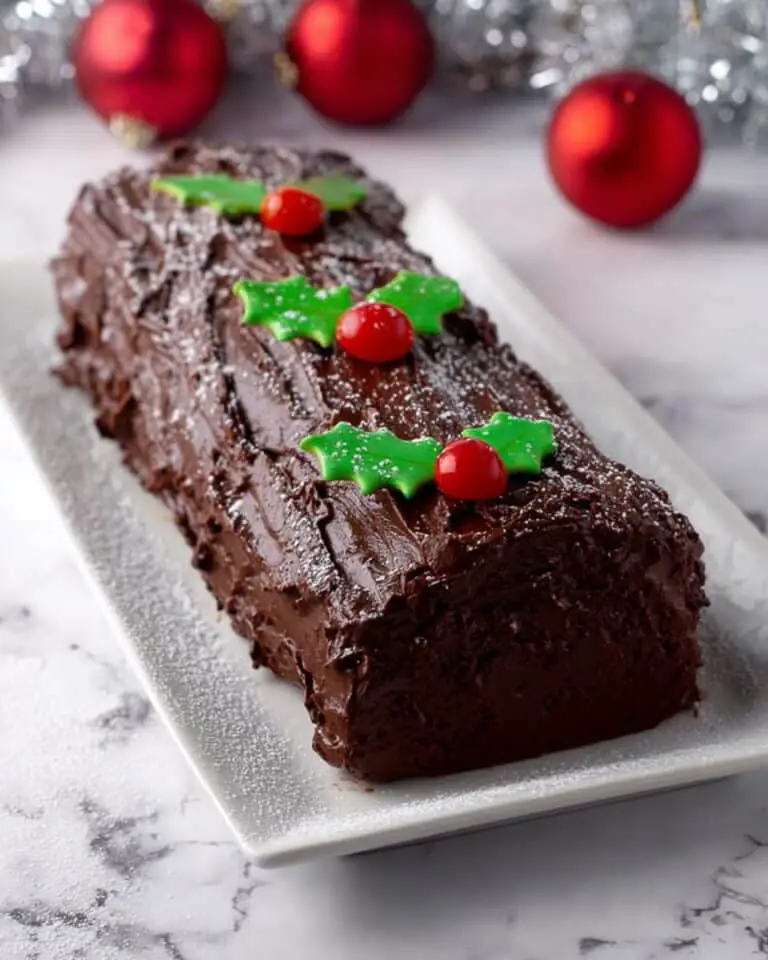 Black Forest Yule Log Cake Recipe