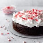 Brownie Cake with Peppermint Marshmallow Frosting Recipe