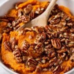 Crockpot Sweet Potato Casserole with Pecan Topping Recipe