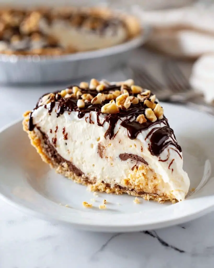 Ice Cream Pie with Hot Fudge, Caramel, and Heath Toffee Bits Recipe