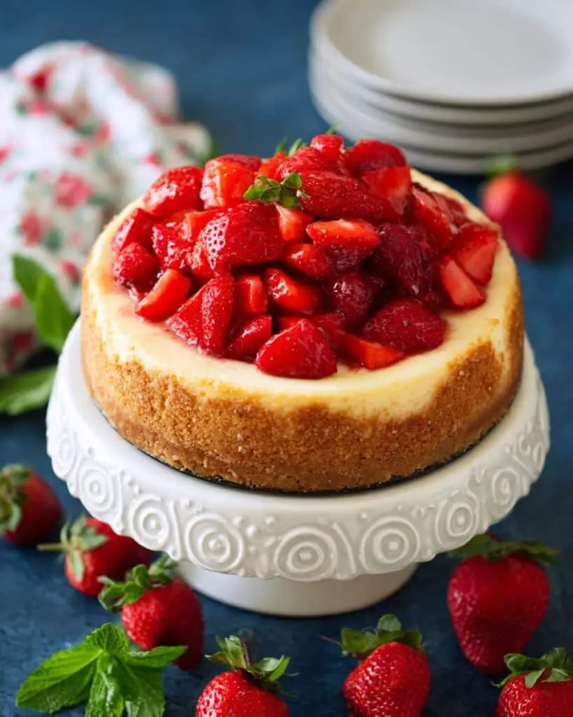 Perfect Instant Pot New York Cheesecake with Strawberry Topping Recipe