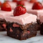 Strawberry Chocolate Chip Brownies with Strawberry Frosting Recipe