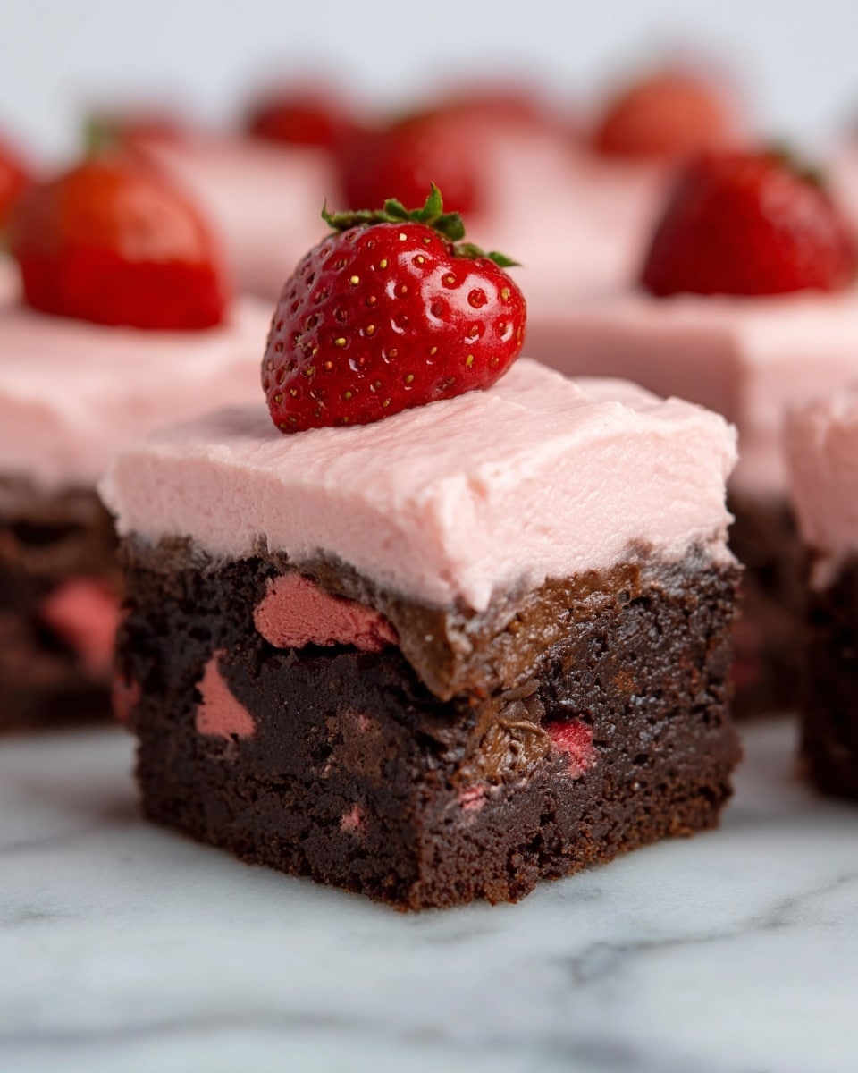 Strawberry Chocolate Chip Brownies with Strawberry Frosting Recipe