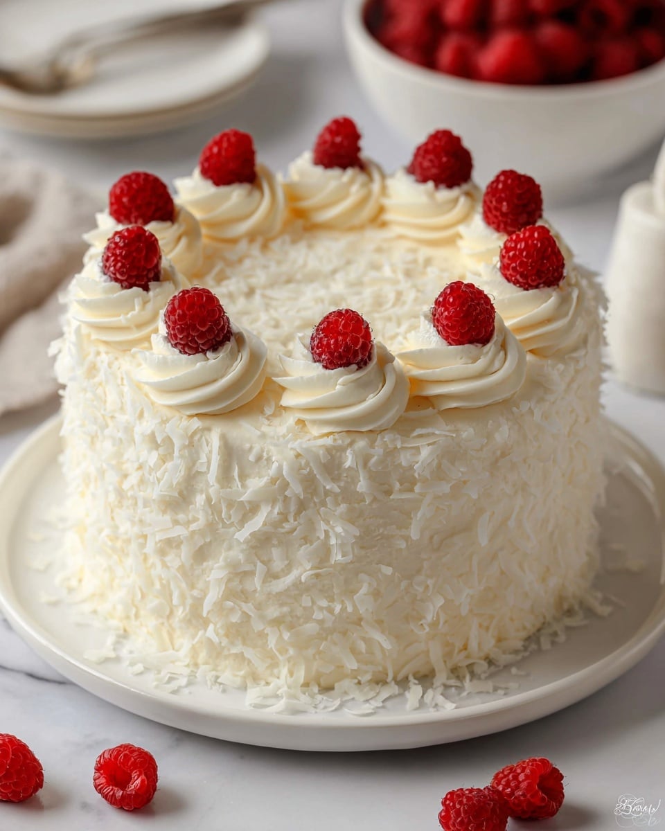 Lemon Raspberry Coconut Layer Cake Recipe