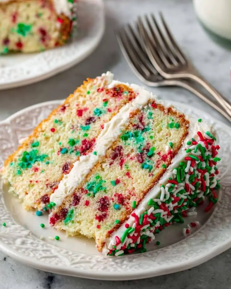Funfetti Bread with Vanilla Icing and Holiday Sprinkles Recipe