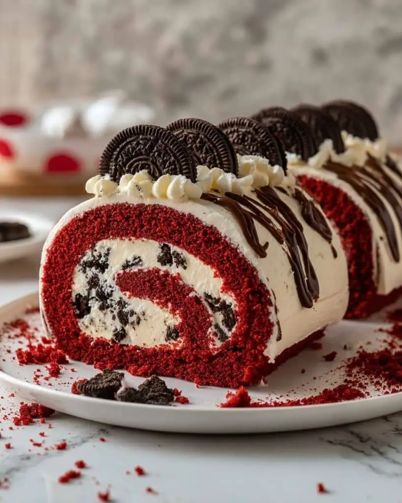 Red Velvet Oreo Cake Roll Explosion Recipe