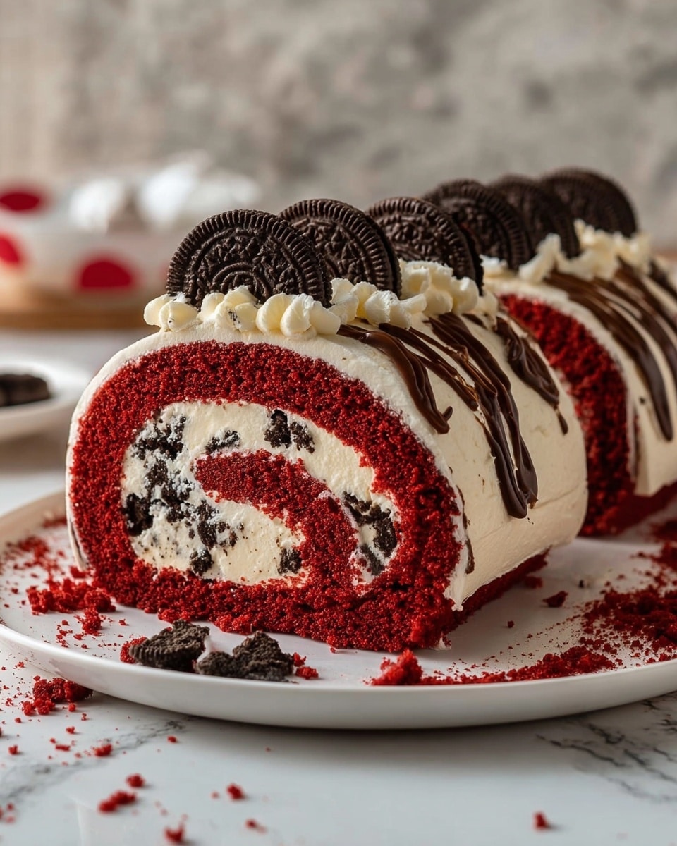 Red Velvet Oreo Cake Roll Explosion Recipe