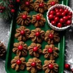 Chocolate Butter Cookies with Candied Cherry Embellishments Recipe