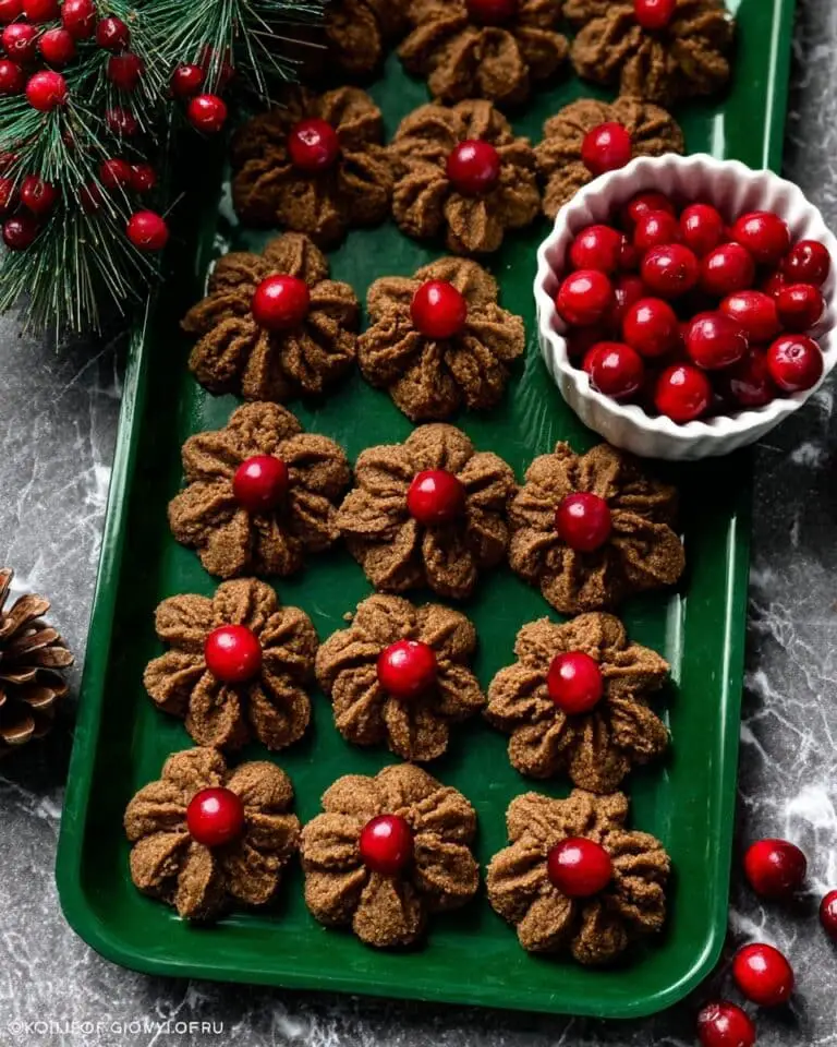 Chocolate Butter Cookies with Candied Cherry Embellishments Recipe
