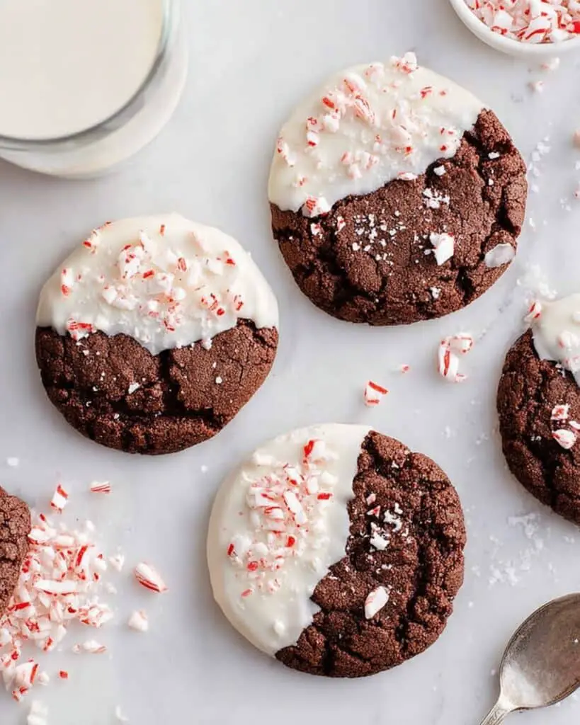 Dipped Chocolate Peppermint Cookies Recipe