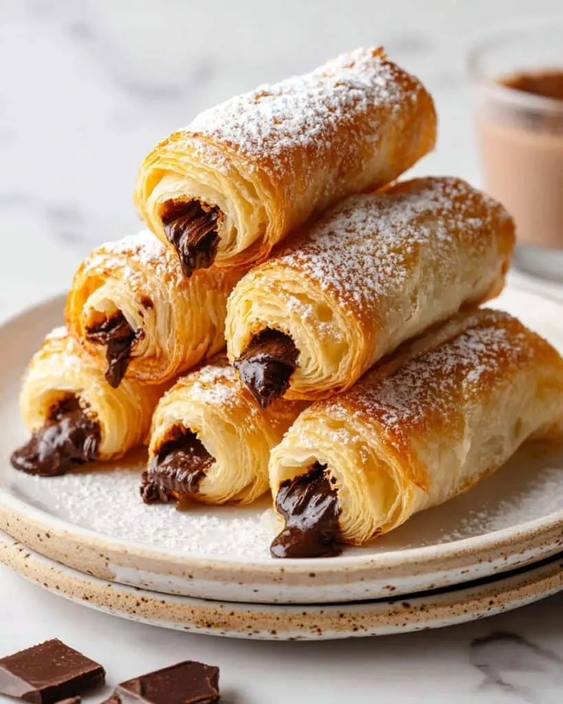 Chocolate Puff Pastry Rolls Recipe