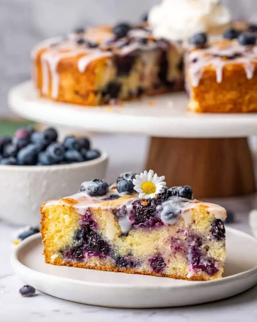 Blueberry Ricotta Cake with Lemon Glaze Recipe