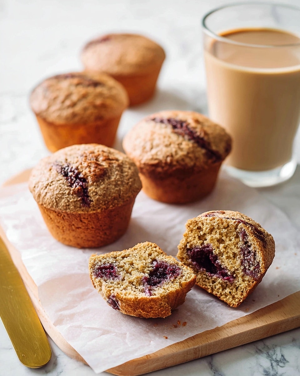 A silver muffin tray filled with twelve cups of light brown batter, each cup topped with a dollop of thick, shiny dark chocolate in the center, giving a rich contrast to the soft texture of the batter below. The tray sits on a white marbled surface that adds a clean and bright background to the scene. The muffin cups are evenly filled with the batter, showing a slightly rough surface with small air bubbles, and the chocolate is smooth with gentle swirls. photo taken with an iphone --ar 4:5 --v 7